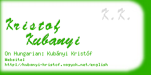 kristof kubanyi business card