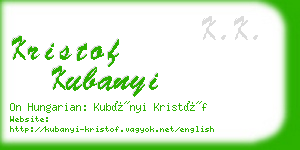 kristof kubanyi business card